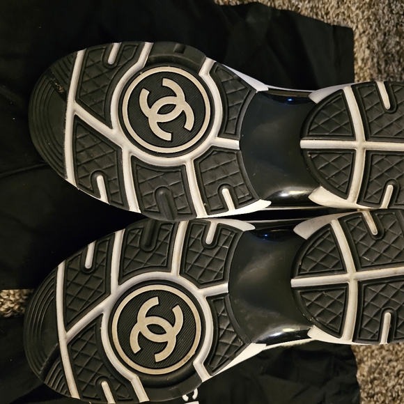 Chanel sneakers white/silver sz 8.5 eu 39.5 - Picture 7 of 9